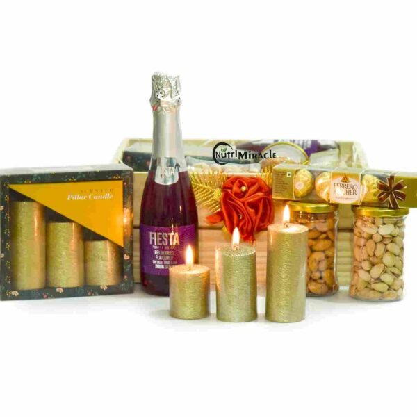 Dry Fruits Cheers Gift Box Hamper with Non Alcoholic Champagne