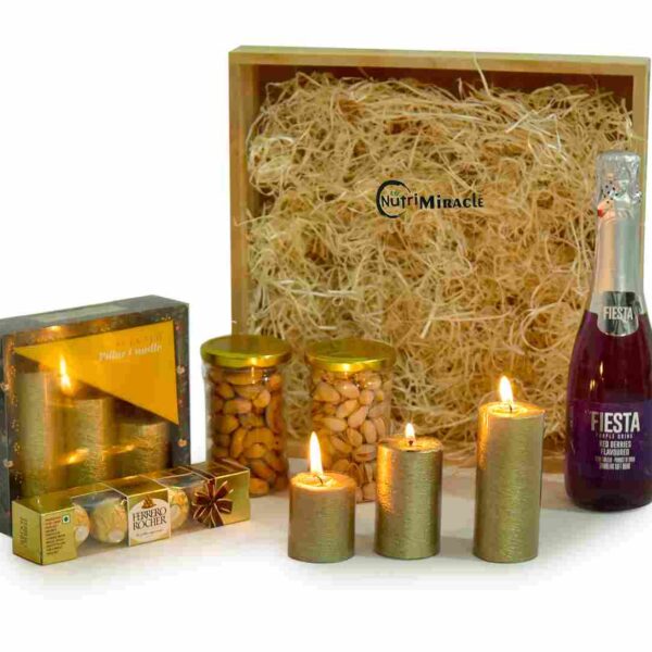 Dry Fruits Festive Flavours Hamper with Non Alcoholic Champagne