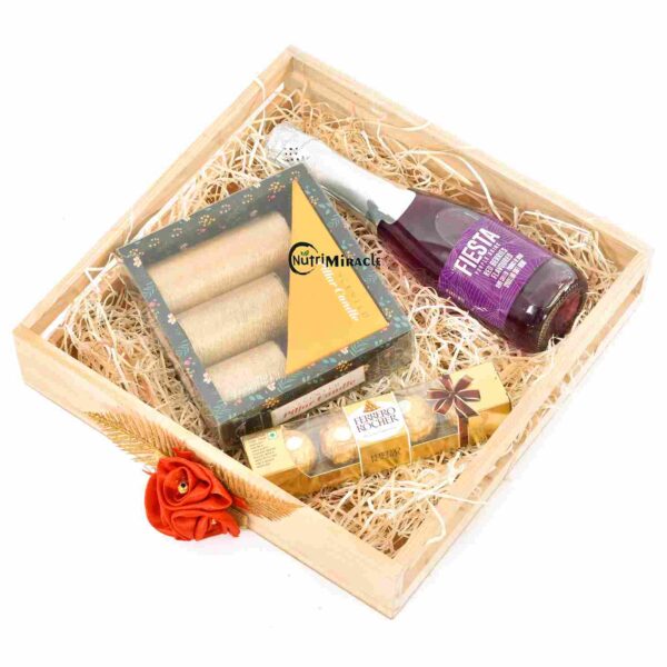 Flavourful Festive Fusion Gift Box Hamper with Non Alcoholic Champagne