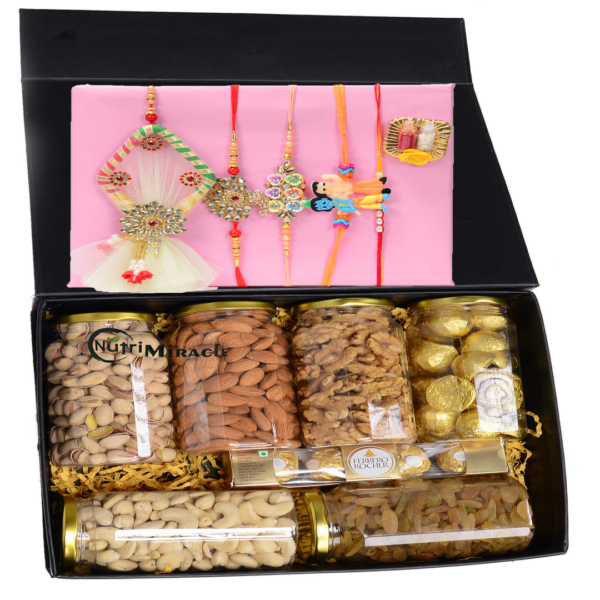 Rakhi Choco Nut Sensation Rakhi Basket Hamper