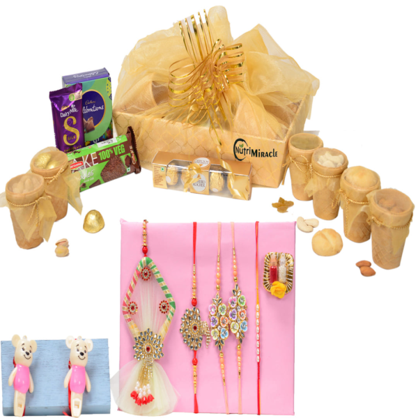 Divine Delights Choco Nuts Rakhi basket Hamper